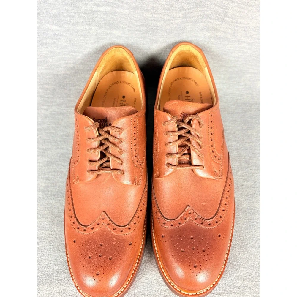 Samuel Hubbard Tipping Point Shoes Mens 8 M Brown Leather Wingtip Baroque